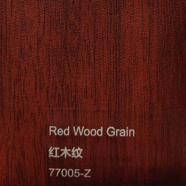 Red wood grains Exterior anti-weathering PVC foils for outdoor windows and doors